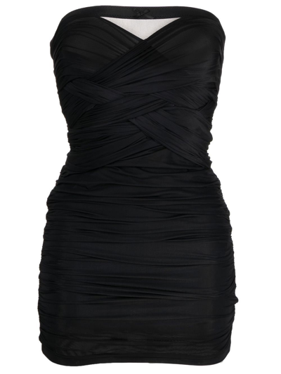 Alexander Wang Wrapped Strapless Mini Dress In Black