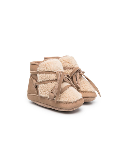 Donsje Babies' Faux-shearling Lace-up Boots In Neutrals