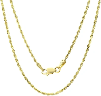 Ballstudz 14k Gold Yellow Thin Hollow Rope Chain 16"-24"