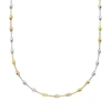 Ballstudz Tri-tone Sterling Silver Moon Cut Chain Necklace