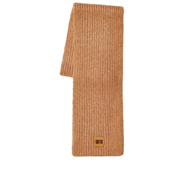 Ugg Chunky Rib Camel Scarf In Beige