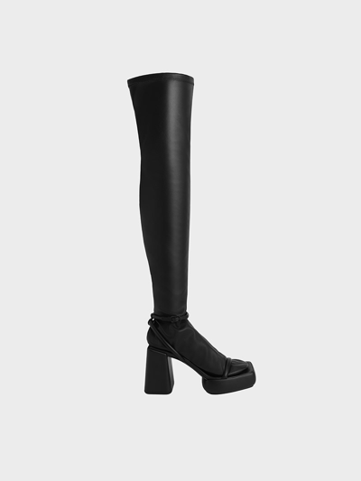 Charles & Keith Lucile Thigh-high Boots In Black