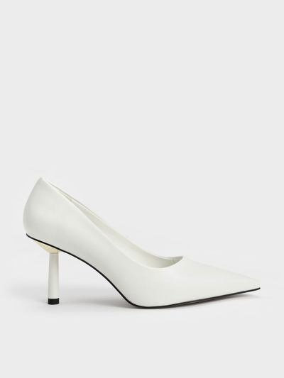 Charles & Keith Cylindrical Heel Pumps In Chalk