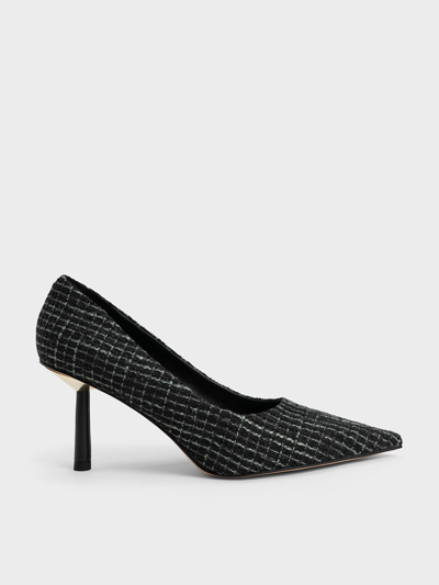 Charles & Keith Cylindrical Heel Tweed Pumps In Multi