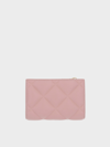 Charles & Keith Gemma Quilted Cardholder In Light Pink