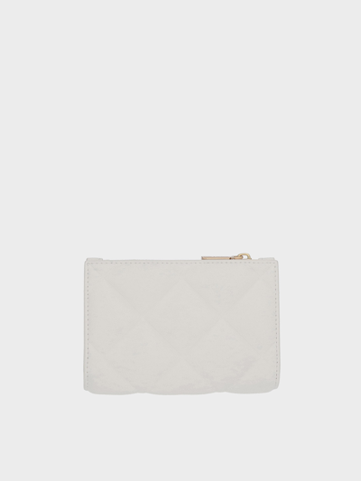 Charles & Keith Gemma Quilted Cardholder In White