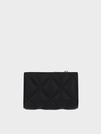 Charles & Keith Gemma Quilted Cardholder In Black