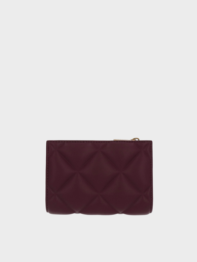 Charles & Keith Gemma Quilted Cardholder In Dark Chocolate