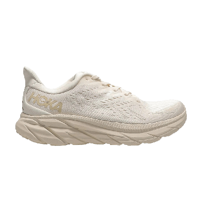 Pre-owned Hoka One One Wmns Clifton 8 Wide 'eggnog Shifting Sand' In Cream