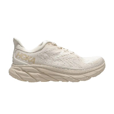 Pre-owned Hoka Wmns Clifton 8 Wide 'eggnog Shifting Sand' In Cream