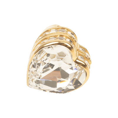 Pre-owned Ambush Clear Heart Box Crystal Ring 'gold'