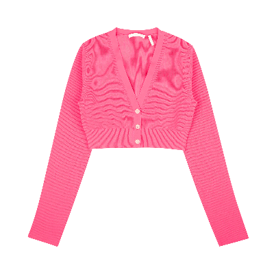 Pre-owned Helmut Lang Ribbed Cropped Cardigan 'pink'