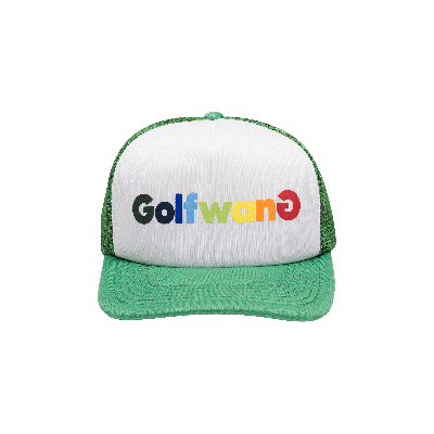 Pre-owned Golf Wang Happy Logo Trucker Hat 'hunter Green'