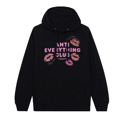 Pre-owned Anti Social Social Club Anti Everything Club <3 Hoodie 'black'