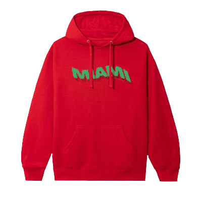 Pre-owned Anti Social Social Club Miami Hoodie 'red'