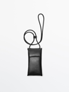 MASSIMO DUTTI NAPPA LEATHER MOBILE PHONE CARRIER