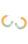 Olivia Welles Drew Mixed C Hoop Earrings In Peach/gray