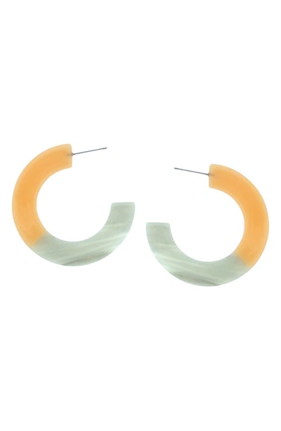 Olivia Welles Drew Mixed C Hoop Earrings In Peach / Gray