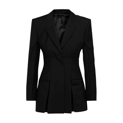 Givenchy Fringe Slits Single-breasted Blazer Jacket In Black