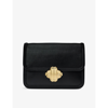 Maje Medium Leather Shoulder Bag In Noir / Gris