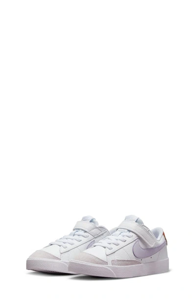 Nike Kids' Blazer Low '77 Low Top Sneaker In White/ Grape/ Metallic Copper