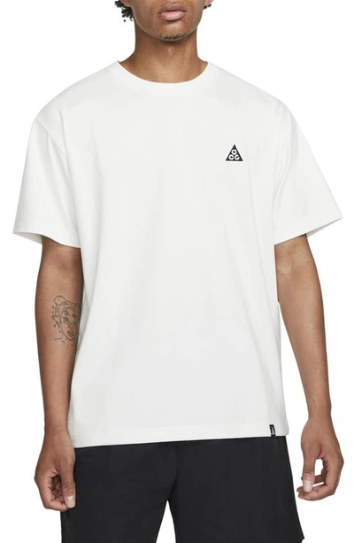 Nike Acg Logo-embroidered T-shirt In White