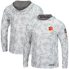 Colosseum Arctic Camo Clemson Tigers Oht Military Appreciation Long Sleeve Hoodie Top In Arctic Camo