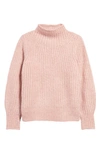 Madewell Loretto Funnel Neck Sweater In Pink