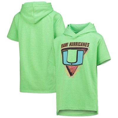 OUTERSTUFF YOUTH GREEN MIAMI HURRICANES GAME ON NEON DAZE HOODIE T-SHIRT