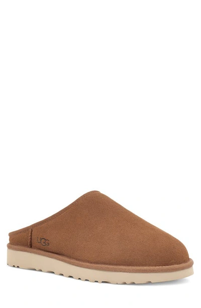 Ugg Classic Slip-on Suede And Shearling Slippers In Beige/beige