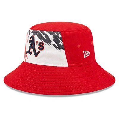 New Era Red Oakland Athletics 2022 4th Of July Bucket Hat