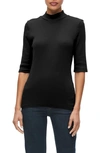 Michael Stars Frida Mock-neck Top In Charcoal