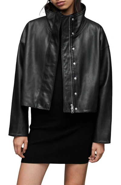 Allsaints Ryder Leather Jacket In Black