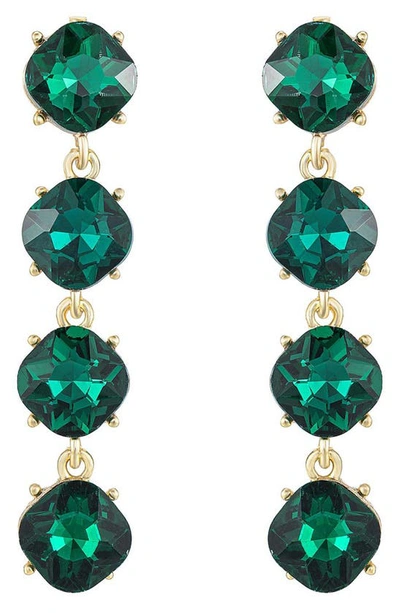 Ettika Four The Money Earrings In Green