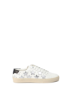 Saint Laurent Signature California Stars Sneakers Flat Heel Leather Up In Bianco