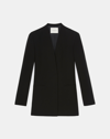 Lafayette 148 Plus-size Finesse Crepe V-neck Blazer In Black