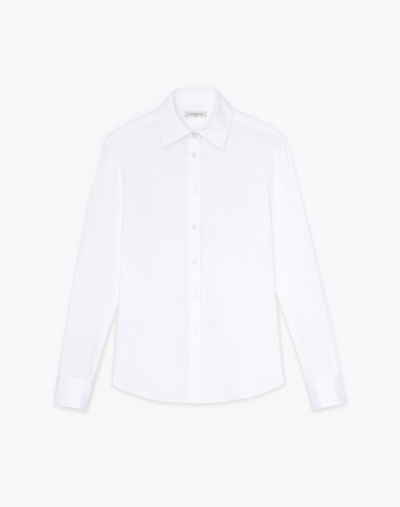 Lafayette 148 Button-down Spread-collar Shirt In White