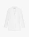 Lafayette 148 Plus-size Finesse Crepe V-neck Blazer In White