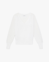 Lafayette 148 Plus-size Cottonsilk Tape Wide V-neck Dolman Sweater In White