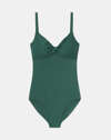 Lafayette 148 L148 Swim Twisted Front One Piece In Green