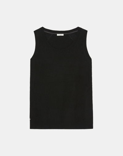 Lafayette 148 Plus-size Cashmere Loose Stitch Tank In Black