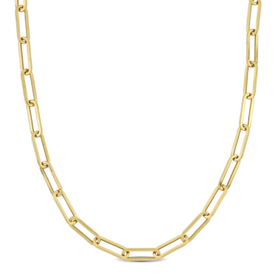 Amour 14k Yellow Gold 4.3mm Polished Paperclip Chain Necklace 16