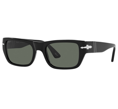 Persol Polarized Green Rectangular Unisex Sunglasses Po3268s 95/58 53
