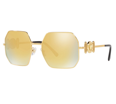 Versace Brown Mirror Gold Irregular Ladies Sunglasses Ve2248 10027p 58