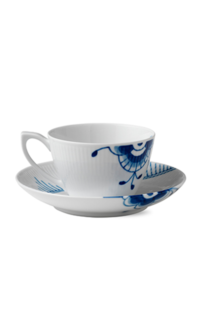 Royal Copenhagen Porcelain Tea Cup And Saucer In Blue