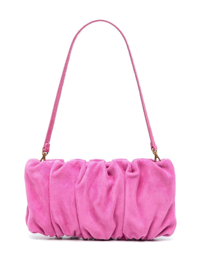 Staud Bean Ruched Suede Covertible Bag In Pink