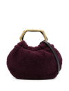 Staud Lamb Fur Clutch-bag In Purple
