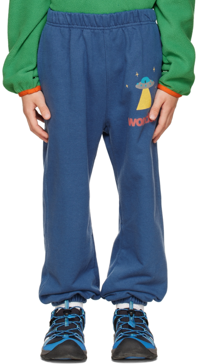 Jellymallow Kids Navy Spaceship Lounge Pants In D/blue