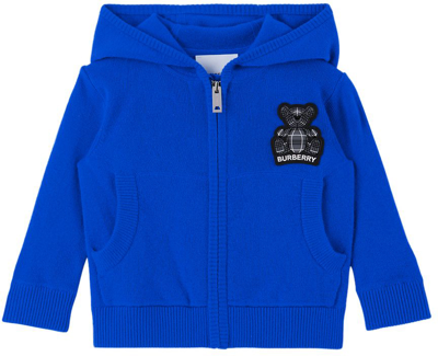 Burberry Baby Blue Bear Hoodie In Canvas Blue | ModeSens