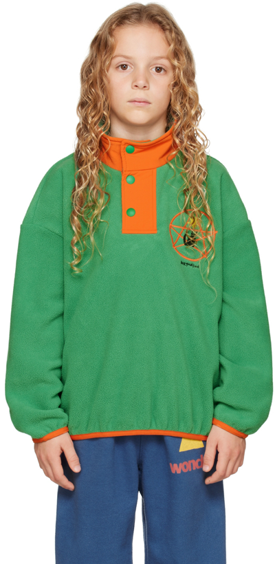 Jellymallow Kids Green Cat Planet Sweatshirt